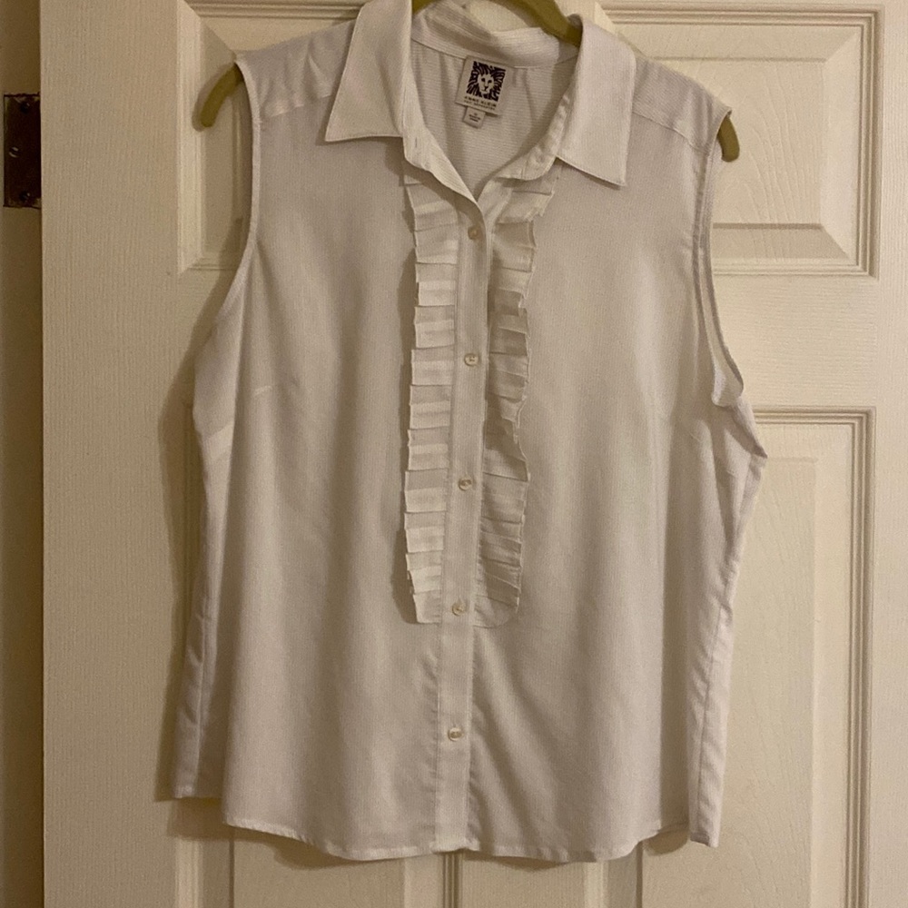 Beautiful Anne Klein Suit Separates Sleeveless Top Shirt Blouse, Size 12!